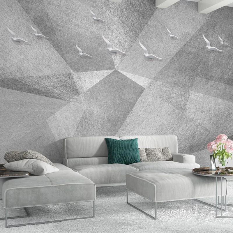 

Scandinavian Minimalist Cool Abstract Geometry Relief Flying Bird TV Backdrop