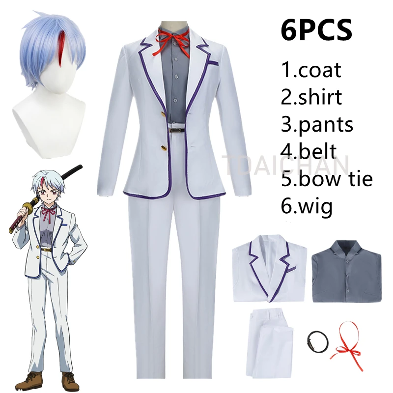 

Anime Yashahime: Princess Half-Demon Higurashi Towa Cosplay Costume Handsome White Uniform Suit Halloween Party Full Set New