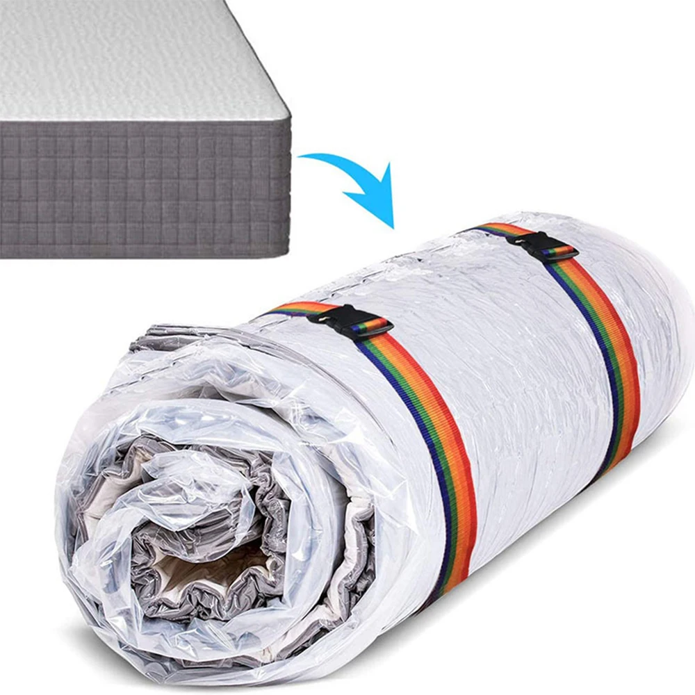 Queen Size Mattress Vacuum Storage Bag for Foam Latex Quilt Space Saver Moving and Shipping with 2 Straps | Дом и сад