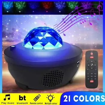 

Colorful Starry Sky Night Light USB bluetooth Music Projector LED Lamp Colorful Rotate Flashing Star Kids Baby Christmas Gift