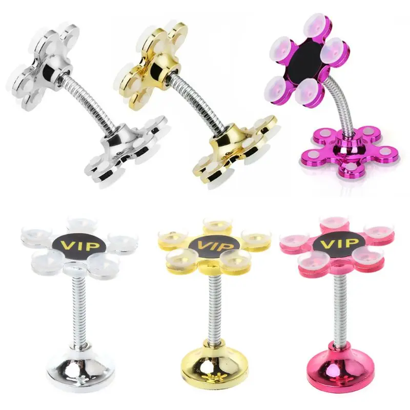 mobile stand 360 Degree Rotatable Metal Flower Magic Suction Cup Mobile Phone Holder Car Bracket for iPad iPhone Samsung Smart phones mobile phone holder