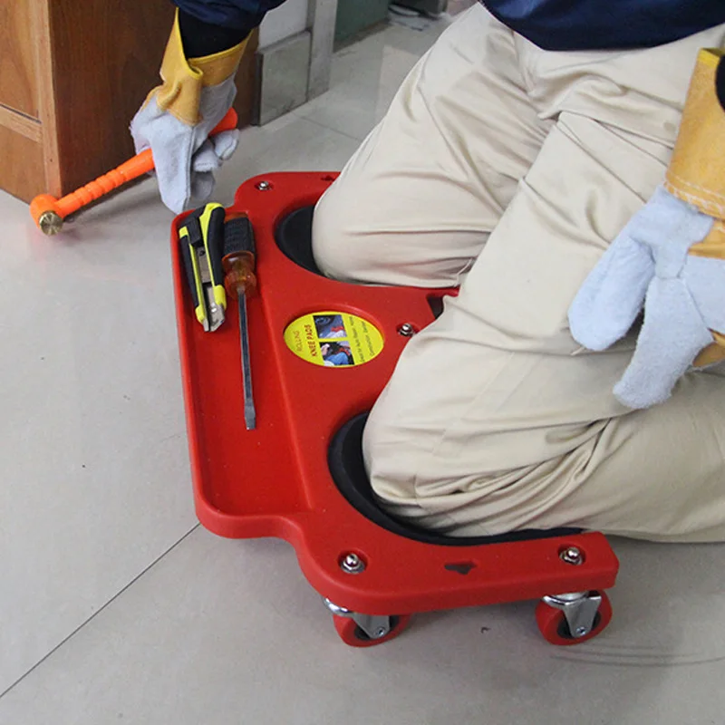 Knee Protector With Wheel Kneeling Creeper Pads Cushioned 350 Lbs