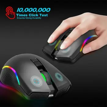 

2.4Ghz Wireless Gaming Mouse Rechargeable 2400DPI Adjustable RGB Gamer Optical Mice for Laptop Computer PC