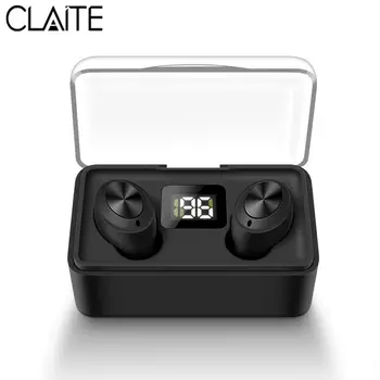 

CLAITE D025 TWS Wireless bluetooth 5.0 Earphone Digital Display Touch Control In-ear 3D Stereo Sport Headset With Charging Box