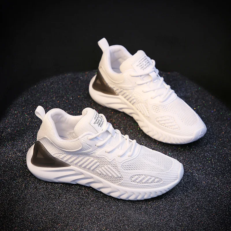 

Women Shoes 2019 White Sneakers For Women Breathable Walking Vulcanized Shoes Sport Flyknit Casual Shoes Flat Gym Tenis Feminino