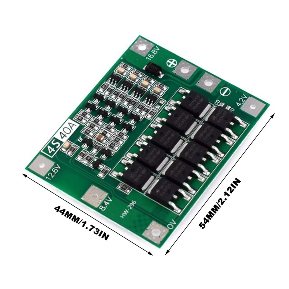 HW-296 16,8 в 4S литий-ионный аккумулятор 18650 зарядное устройство PCB плата защиты BMS Lipo мобильный модуль с балансиром