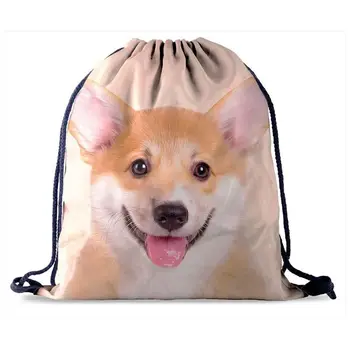 

Portable Women Backpack Print Shopping Bags Drawstring Daypack Travel Shop Bag 517D