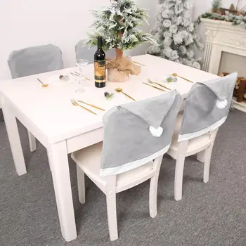 

Christmas Removable Santa Hat Chair Seat Cover Xmas Home Party Dinner Decor