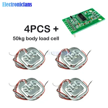 

4Pcs 50kg Human Scale Load Cell Weight Sensors+HX711 AD Module Body Load Cell Weighing Sensor Pressure Sensors Measurement Tools