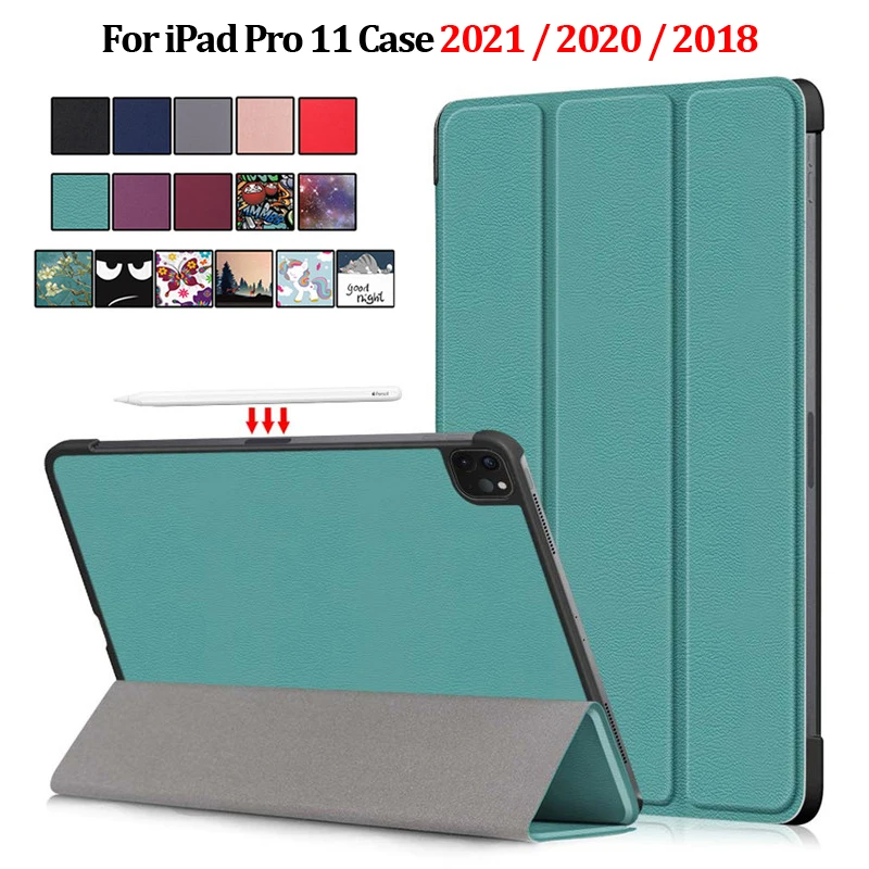 Per Ipad Pro 11 2021 Custodia Pieghevole Custodia In Pelle Tablet Shell Per Funda Ipad Pro 11 Custodia 2021 2020 Cover Per Ipad Pro 2021 Custodia 11"