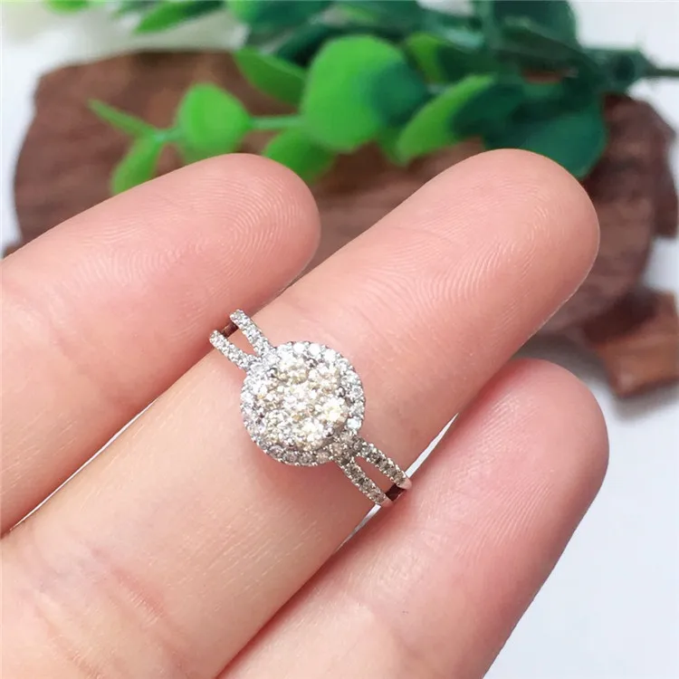 Wanglong кольцо с натуральным бриллиантом, белое золото 18K для женщин, свадебные ювелирные изделия