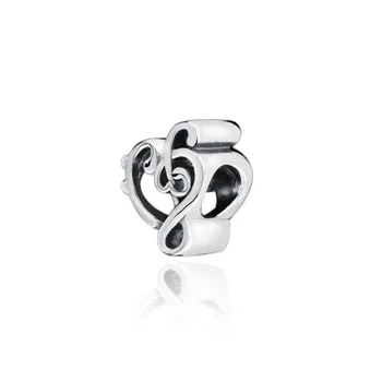 

2019 Autumn New Heart Treble Clef Charm Charm fit Original Pandora Bracelets Women Necklace pendant