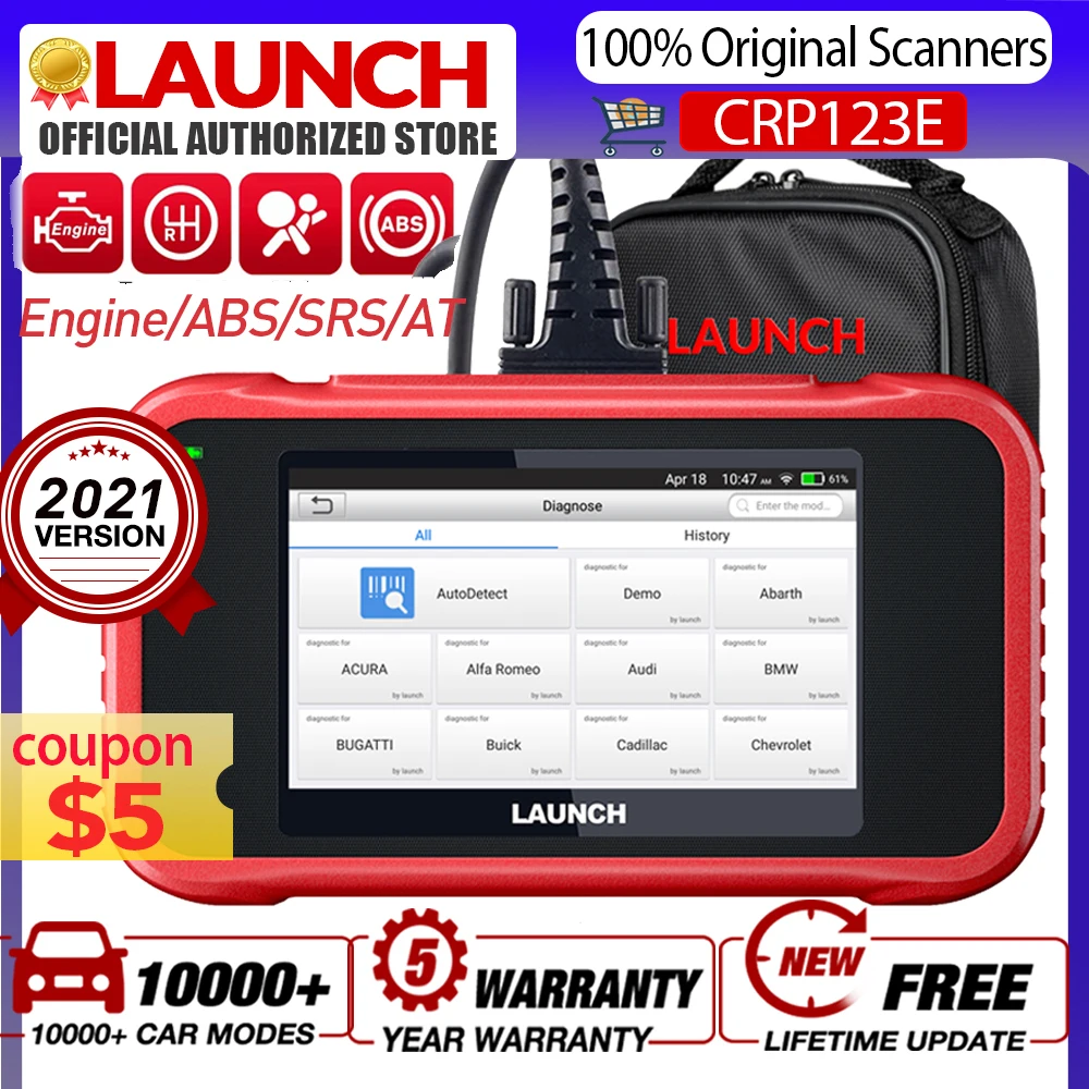 Новое поступление LAUNCH CRP123E OBD2 кодовый считыватель двигателя ABS подушка