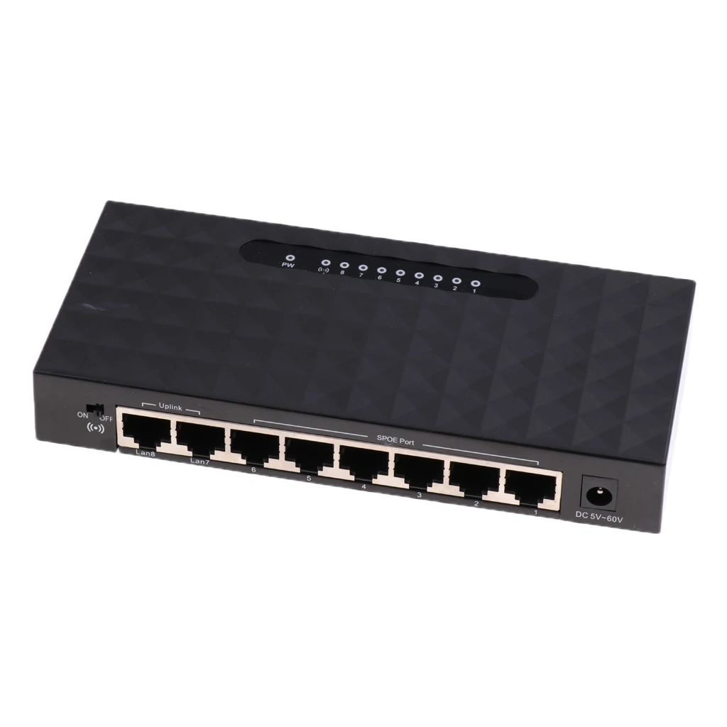 6Port SPoE Fast Switch with 2 Ethernet Uplink IEEE802.3/802.3u 10/100Mbps