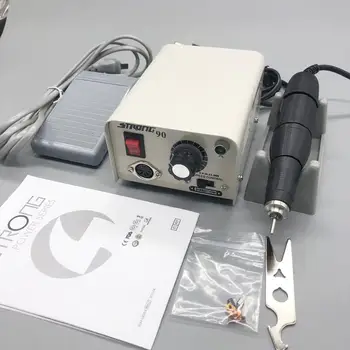 

65W Strong 90 control box Strong 210 102L Handle 35000RPM Micromotor Electric Nail Drill manicure machine Nail File cutter kit