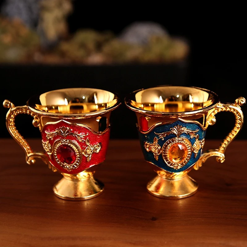 Mini Spirits Wine Glases Cup Vodka Alloy Portable Personalized Diamond Pattern 30ml Wedding Tumbler Bar Home Decoration Gift