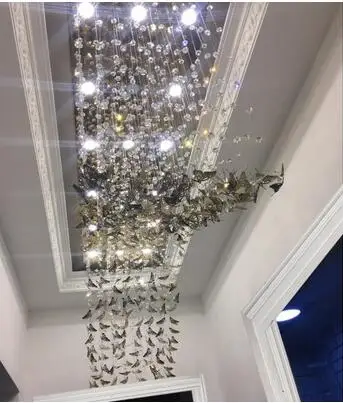 Stainless steel butterfly decoration front desk ceiling lamp model room sales complex building porch engineering | Лампы и освещение