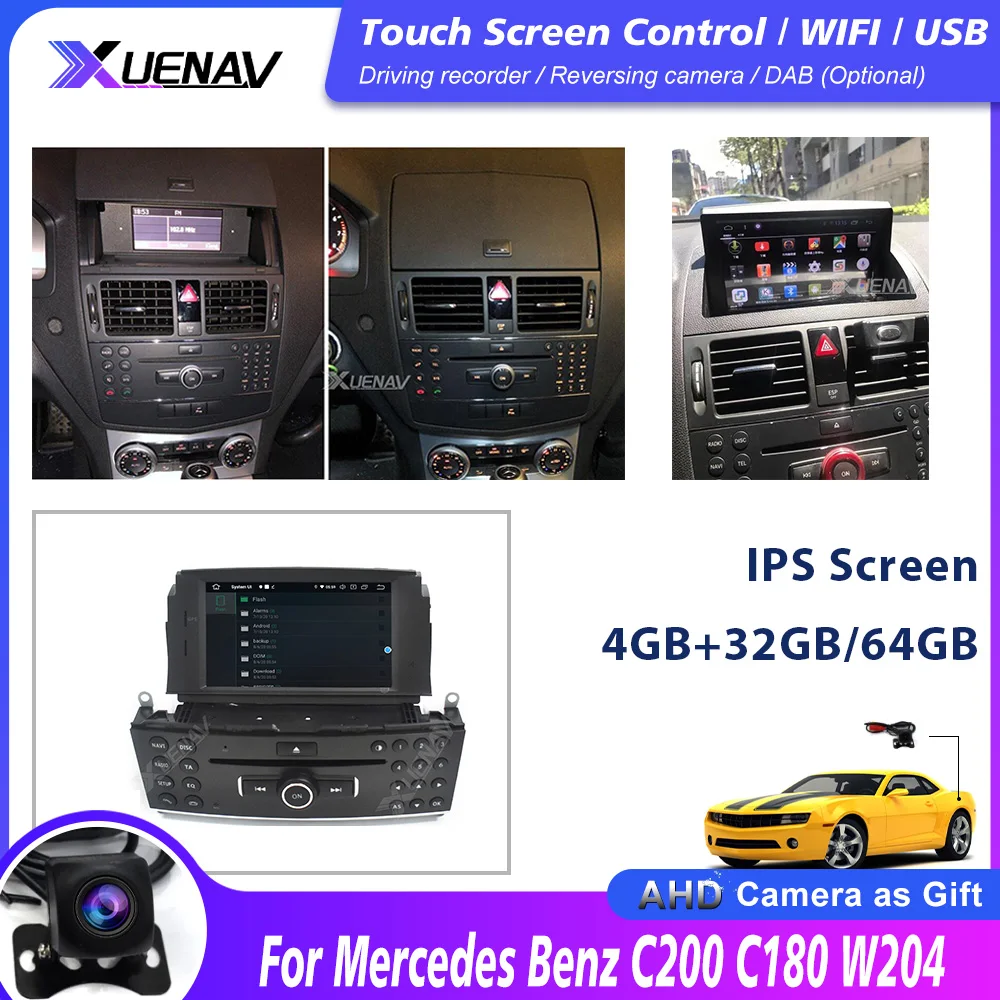 Автомагнитола мультимедийный видеоплеер для автомобиля Mercedes Benz C200 C180 W204 2007 2008 2009