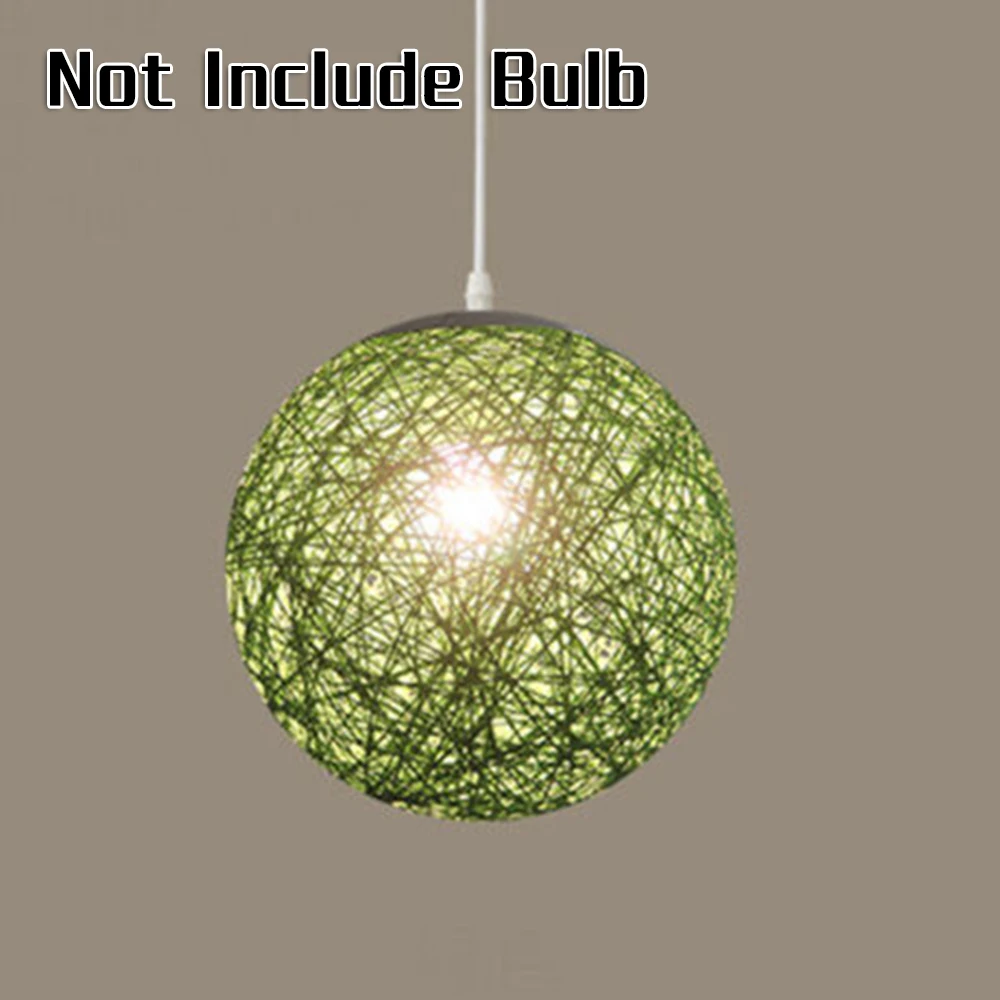 Круглый Плетеный шарик из ротанга потолочный светильник подвесной абажур для