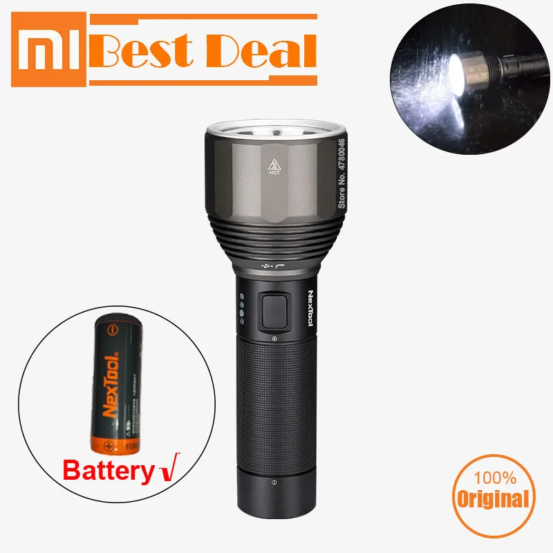 Xiaomi Nextool 2000 лм 380 м USB-C перезаряжаемый 5 режимов IPX7 водонепроницаемый светодиодный фонарь тип-c фонарь для кемпинга