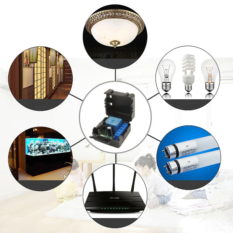 Wireless RF 433Mhz Universal DC 12V 1 CH Receiver Remote Control switch Transmitter GarageDoor Lamp Bulb LED AccessControlSystem