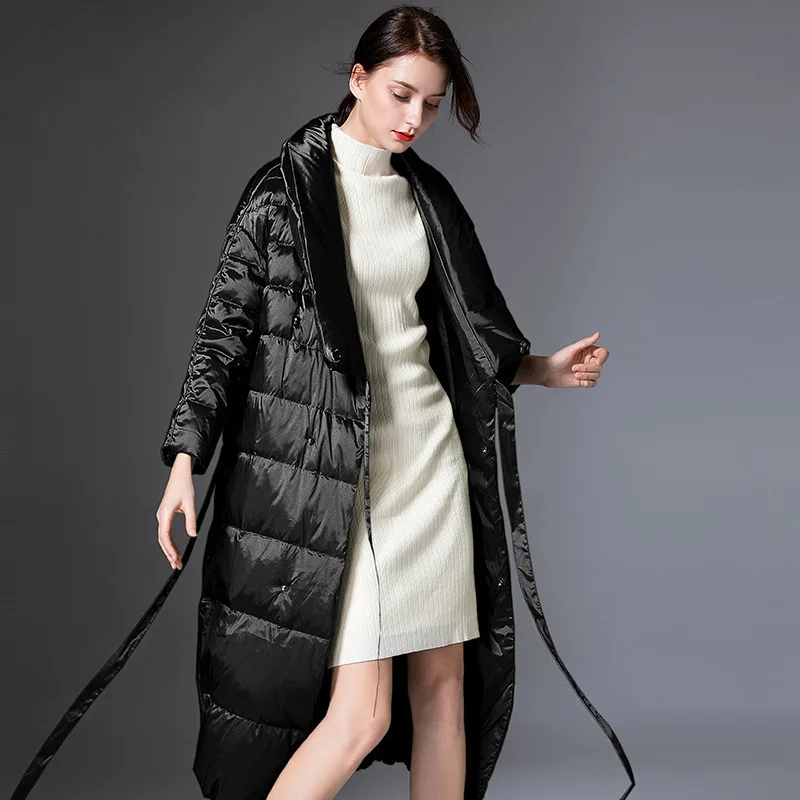 

2020 New Puffer Jacket Women 90% White Duck Down Winter Coat Women Jacket Elegant Warm Parka Long Veste Femme 199005 YY1551