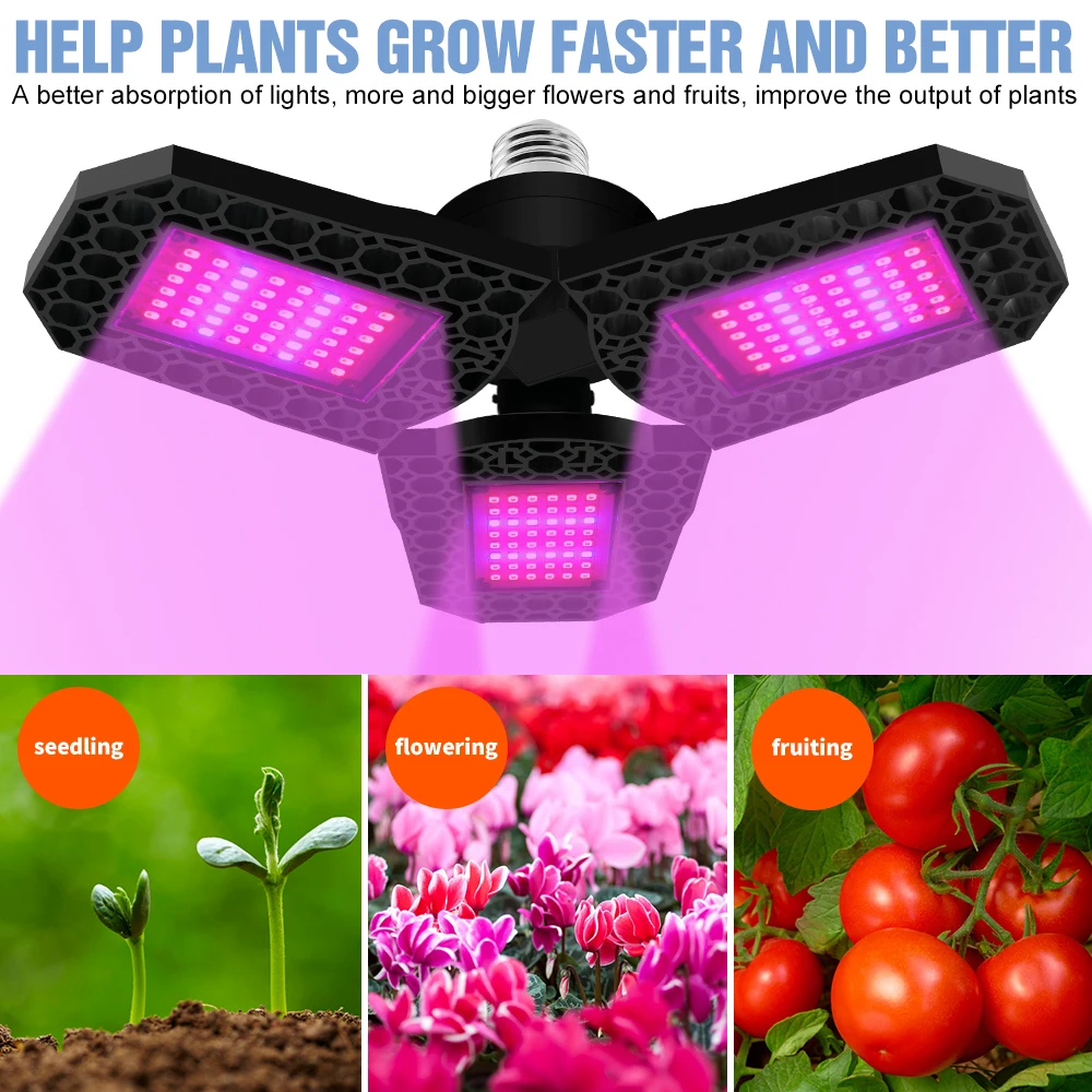

Plants Lamp E27 Grow Bulb LED Full Spectrum Hydroponic phyto Light 40W 60W 80W Seedling Fito Lampy 220V Indoor Seed Growth Tent