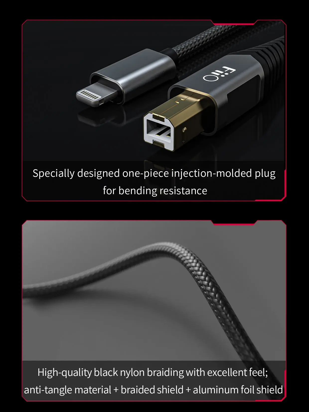 Fiio LD-TC1 LD-LT1 USB Type-B to Type-C Lightning Adapter Cable 50cm HIFI Headphone Amplifier K9 PRO K5 Pro