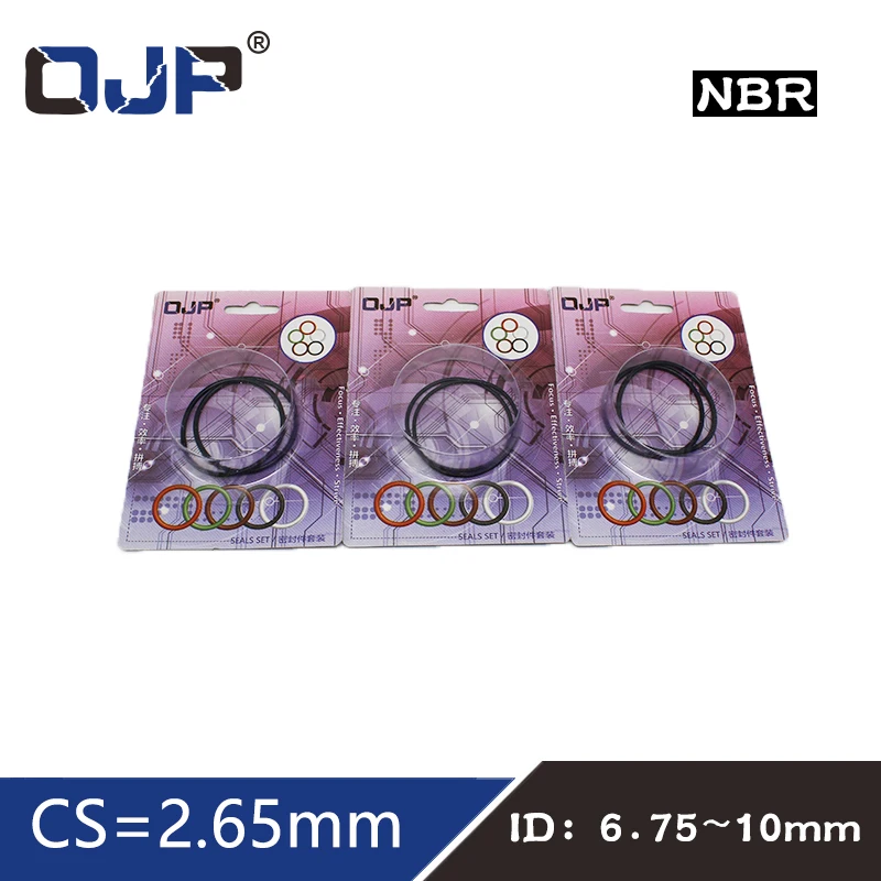 검정색 NBR 씰 O-링 니트릴 고무 두께 CS 2.65mm ID6.75/7.1/7.6/8/8.75/9/9.5/10mm 내유성 o 링 개스킷 박스형