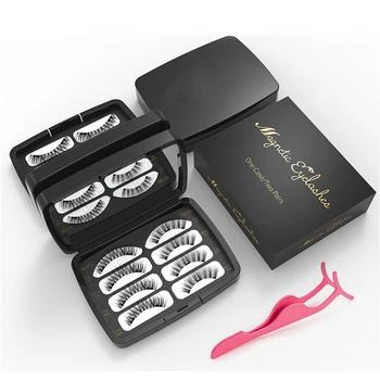 

3D Magnetic Eyelashes Natural With 3 Magnets False Eyelashes Faux Mink Lashes Packaging Boxes Makeup Set