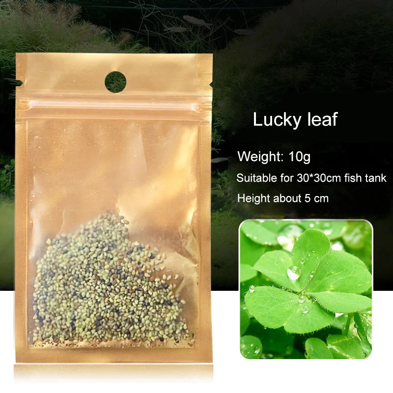 7 Styles Aquarium Plants Aquatic Water Grass Easy Growing Fish Tank Plants Decoration Landscape Ornament Waterscape - Цвет: Lucky leaf