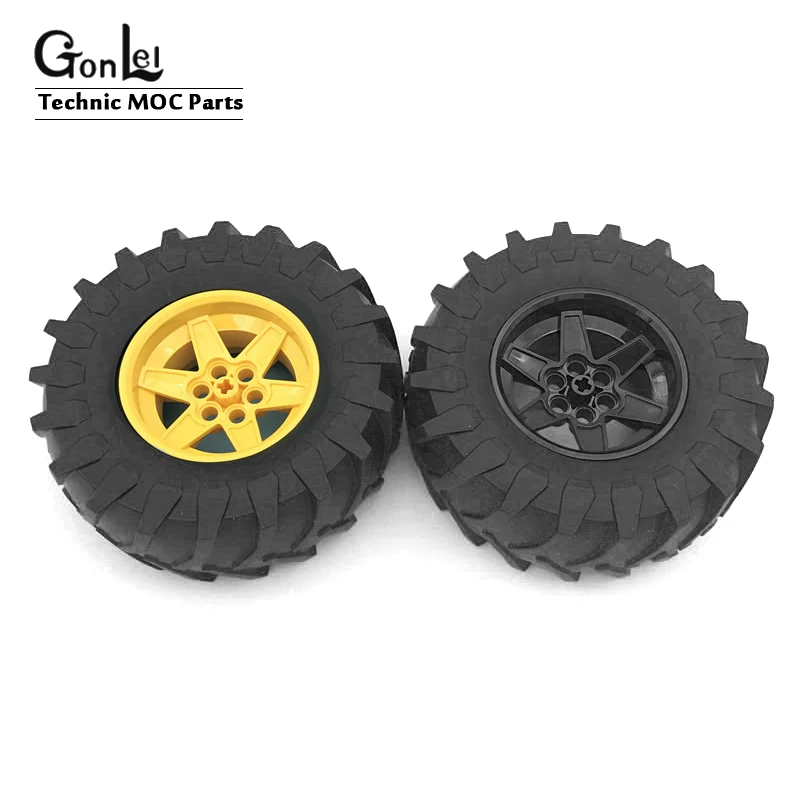 2 шт./лот MOC Technic Wheel 107*44 мм ZR Rim + Tire Hub 23798 15038c05 fit с 42054 строительными блоками