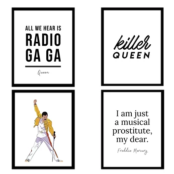 

Posters and Prints Queen Freddie Mercury Music Quote Poster Decorative Canvas Painting Wall Art Pictures for Living Room Decor