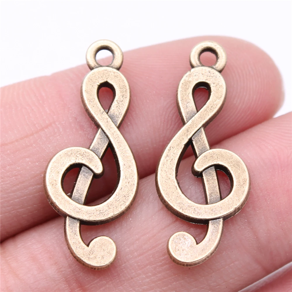 

120pcs Charm 28x11mm Musical Note Pendants For DIY Jewelry Making Jewelry Findings Antique Bronze Color Alloy Charm