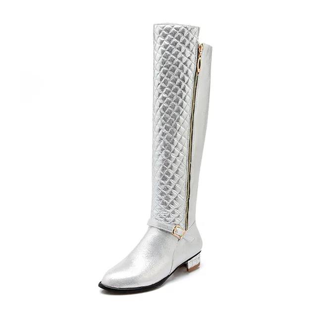 silver boots flat