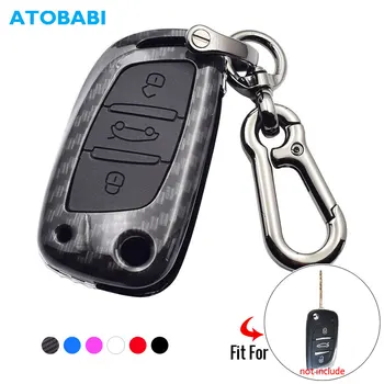 

Carbon Car Key Case For Peugeot 207 307 308 For Citroen C2 C3 C4 C5 C6 C8 3 Buttons Folding Remote Fob Shell Cover Protector Bag