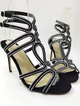 

Summer sexy Shoes Platform PU Sandals Women Peep Toe High Tape drills Heels Sandalia Female Sandals fashion new woman shoes