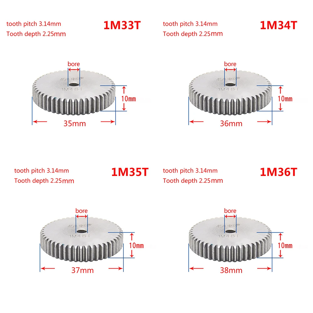 1 шт. 45# сталь Spur gear 1Mod 29 T-44 T Metal Moter gear 29 зуб-44 зубчатая шестерня