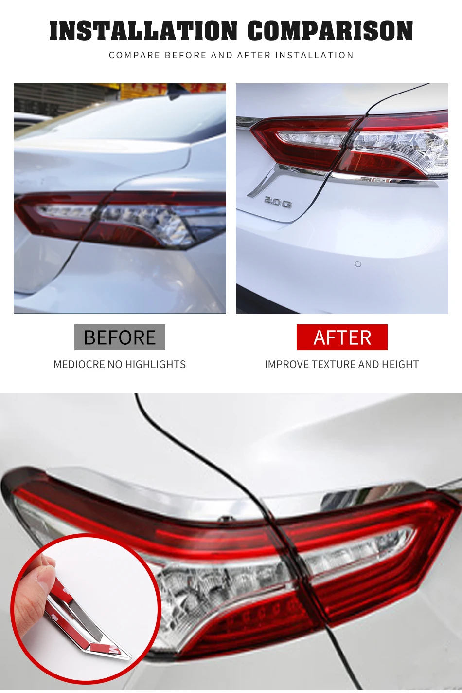 Для Toyota Camry, Автомобильный задний светильник, декоративная накладка на заднюю лампу, украшение из блесток, задний светильник, аксессуары для регулировки