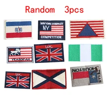 2 шт. национальные флаги значок вышитые железные нашивки для одежды DIY полосатая одежда Лоскутные наклейки пользовательские значки