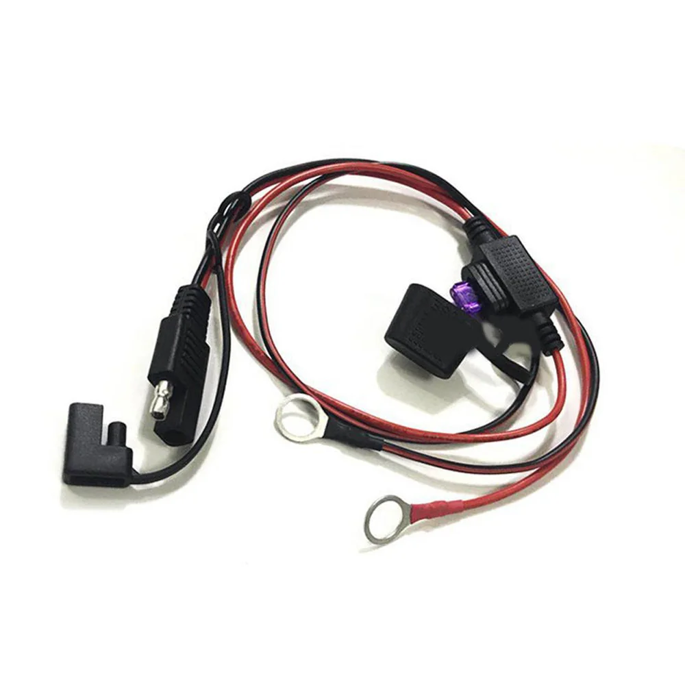 

SAE to 10MM O-type Harness Terminal Line Solar Battery Fuse Line Extension Cable With Insert Memory Fuse 3A Fuse 18AWG line