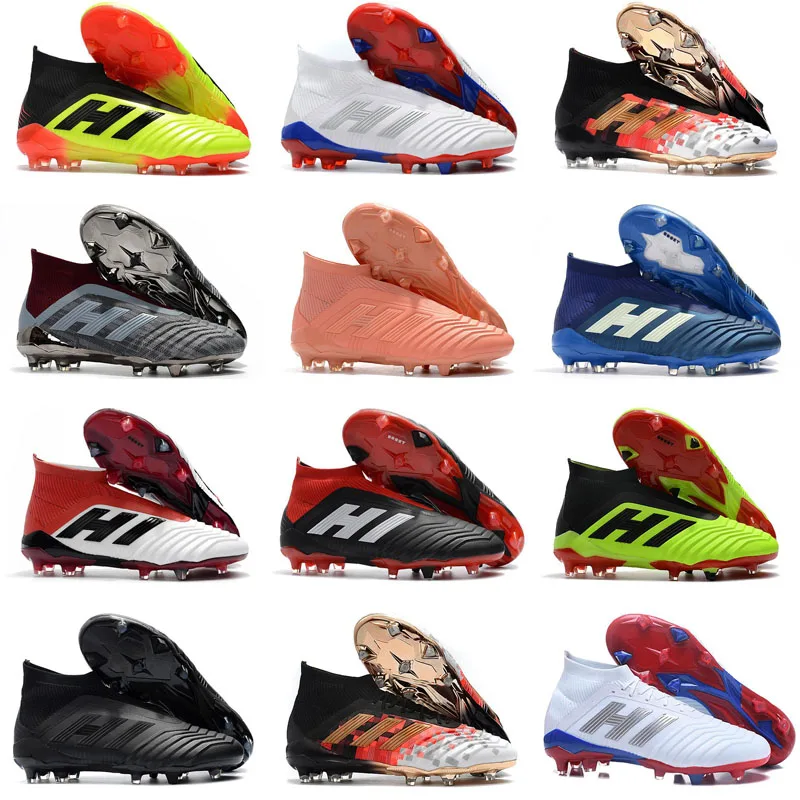 

New Predator 18+ Predator 18.1 FG PP Paul Pogba soccer 18+x cleats Slip on football boots mens high top soccer shoes