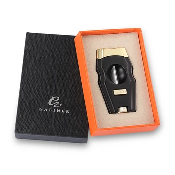 

Galiner Metal Cigar V Cutter Sharp Guillotine Tobacco Cigar Stand Holder Cutting Portable V Cut W/ Cigar Punch