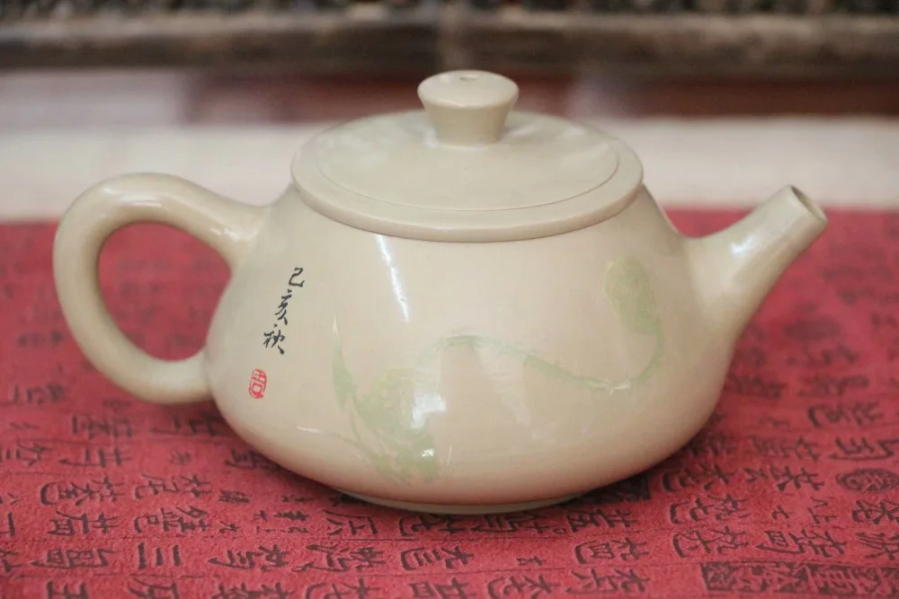 Jian shui ceramic tea pot for puer and black tea Shi Piao Hu из белой глины White Clay teapot number 1