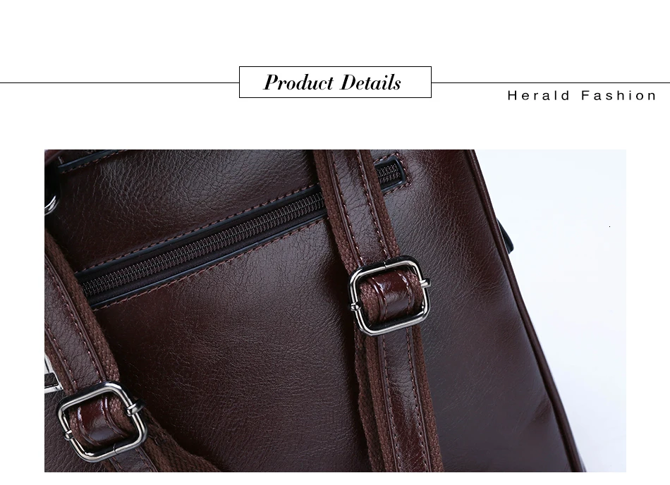 Herald Fashion Classic Leather Backpack High Quality Women Zipper Backpacks Black Khaki Teenager Girls School Bag Shoulders Bag