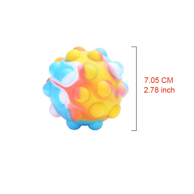 2022 Pop Anti-Stress Ball Push Bubble Fidget Toys Squeeze 3D Silicone Ball Relief Stress Kawaii Toys For Children Kid Adults 6