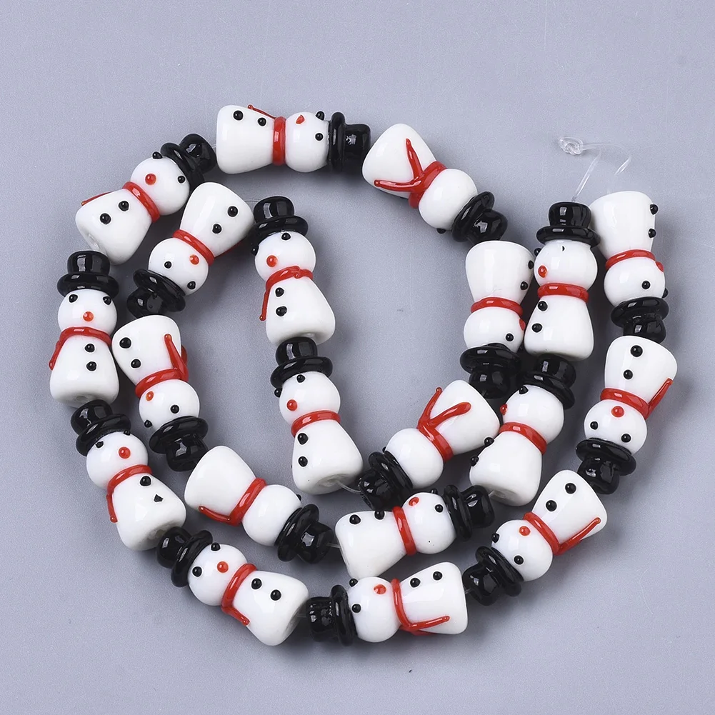 Christmas Theme Handmade Lampwork Beads Santa Claus/Snowman/Christmas Tree/Hat Bead Charm For Bracelet DIY Jewelry Making