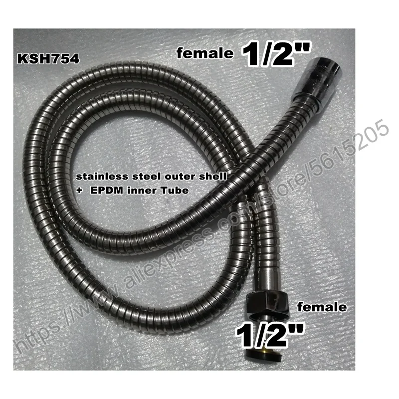 Bathroom Stainless Steel Plumbing Shower Hosepipe Toilet Bidet Shattaf Flexible Braided Weave EPDM Explosionproof Hose 1/2&quot+1/2&quot |