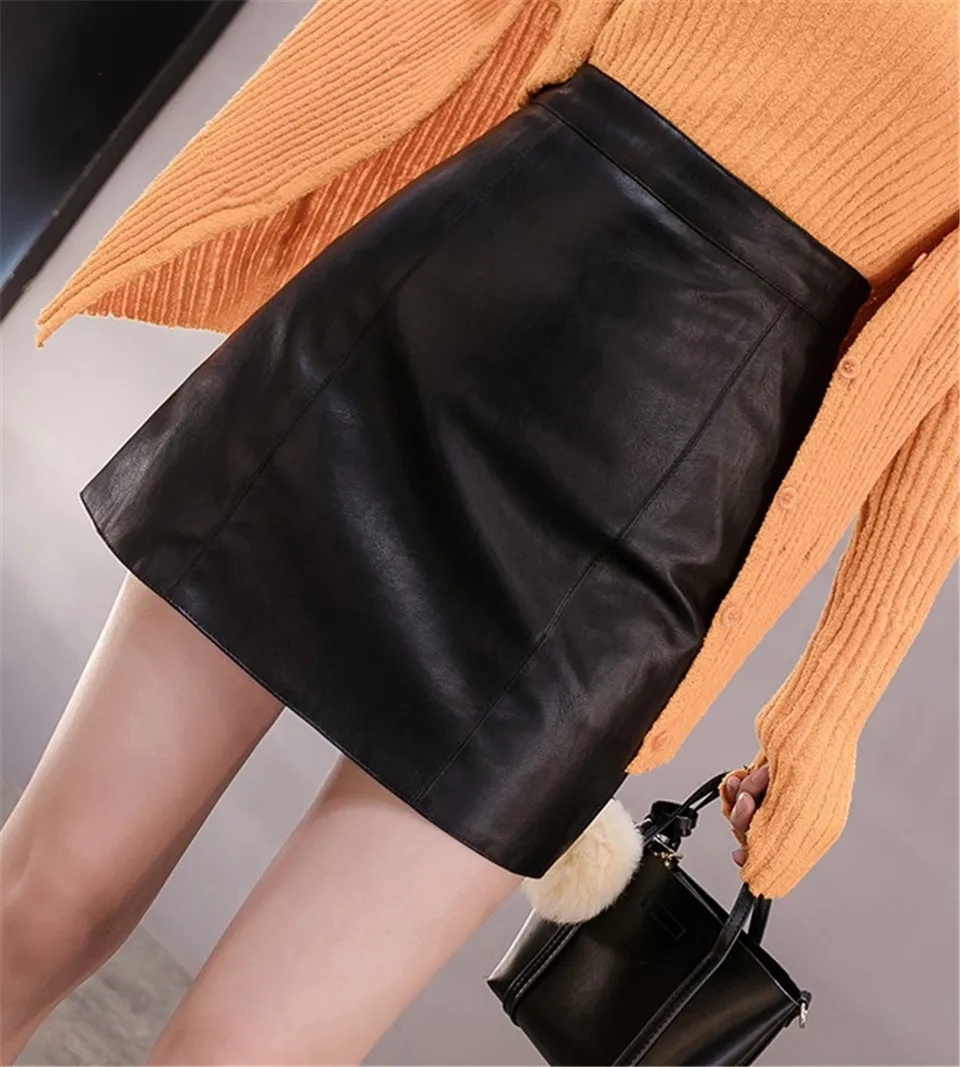 Leather Skirt Mini Pencil Black Women High Waist Skirts Clothing Winter Fall Harajuku Shortvintage Fashion Pu Streetwear