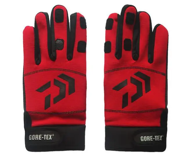 DW Flip finger Red Рыболовные перчатки 3 сгущенные теплые половинные/Полные пальцы противоскользящие флип-перчатки для рыбалки на открытом воздухе езда на велосипеде спорт - Цвет: DW Flip finger Red